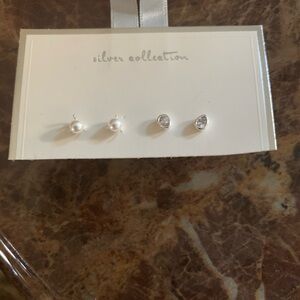 Target Silver Collection Pearl and Crystal Earrings